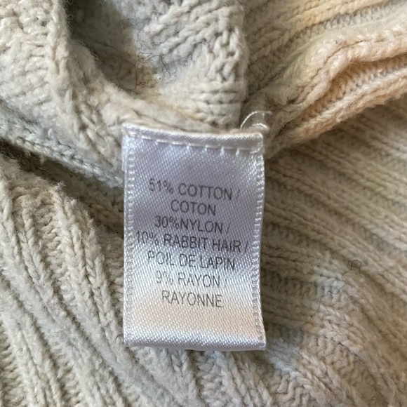 abercrombie & fitch 2000’s off-white cable knit fitted ribbed sweater - Picture 9 of 12